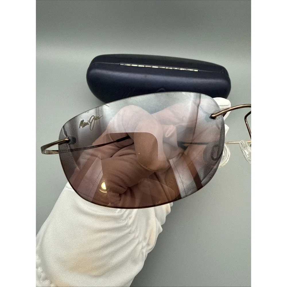 RARE Maui Jim MJ-SPORT  MJ-502-02  PURE TITANIUM Frames/Rimless includes MJ Case